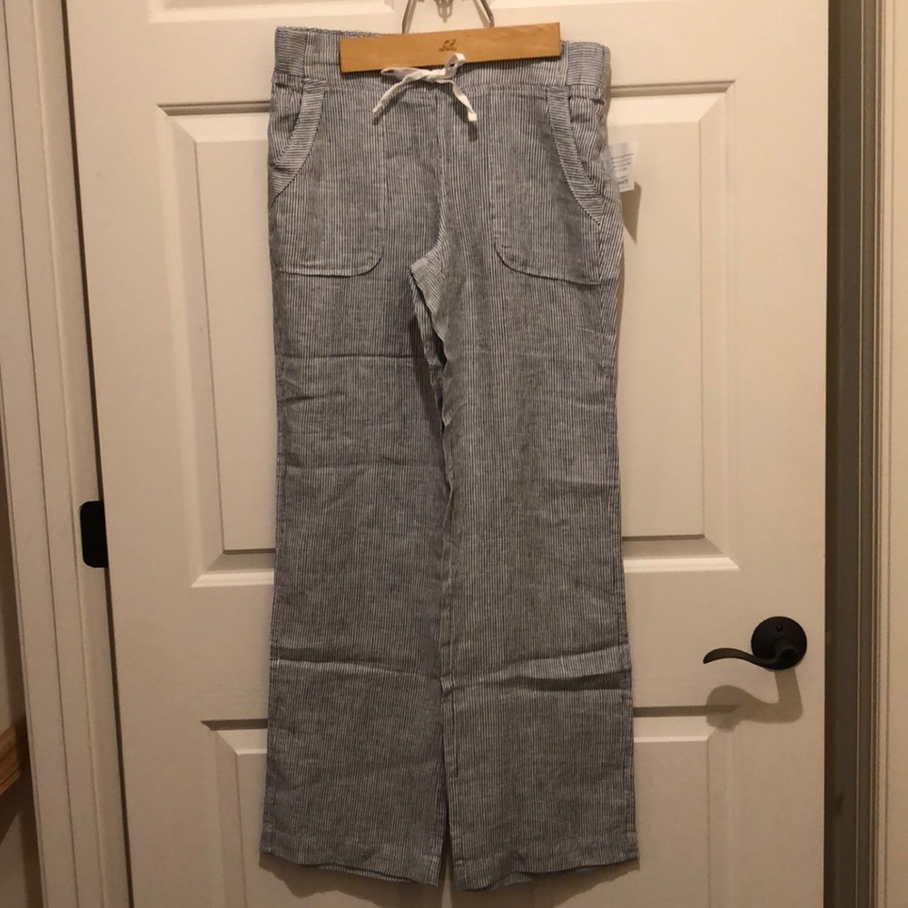 Athleta NWT Striped linen pant